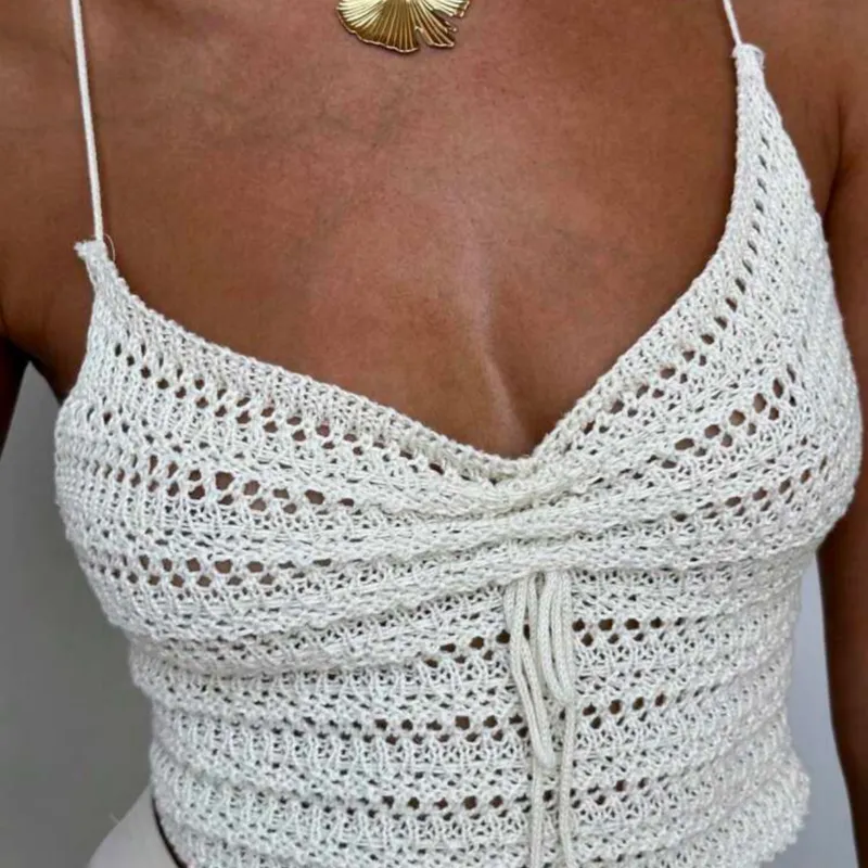 Blusa de punto elástica crochet 