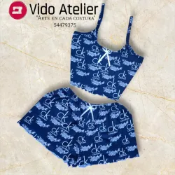 Pijama de 2 piezas corto Calvin Klein negro