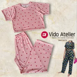 Conjunto invierno Durazno corazones