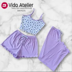 Pijama 3 piezas Morado C