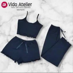 Pijama 3 piezas Negro