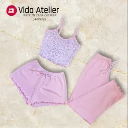Pijama 3 piezas Rosa C