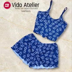 Pijama de 2 piezas corto Dior negro