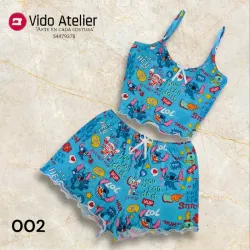 Pijama de 2 piezas corto Stitch 002