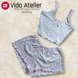 Pijama de 2 piezas corto Estampado rosa