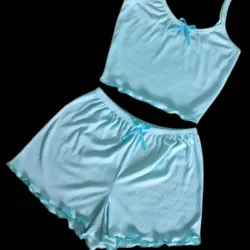 Pijama de 2 piezas corto Azul pastel