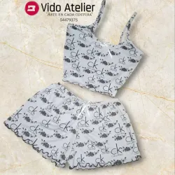 Pijama de 2 piezas corto Calvin Klein blanco