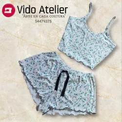 Pijama de 2 piezas corto Estampado turquesa 