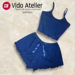 Pijama de 2 piezas corto Negro