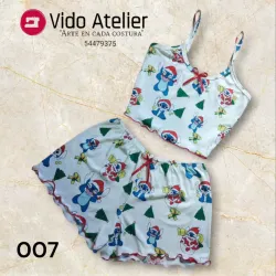 Pijama de 2 piezas corto Stitch Navidad 