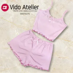 Pijama de 2 piezas corto Rosa pastel