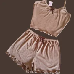 Pijama de 2 piezas corto Camel