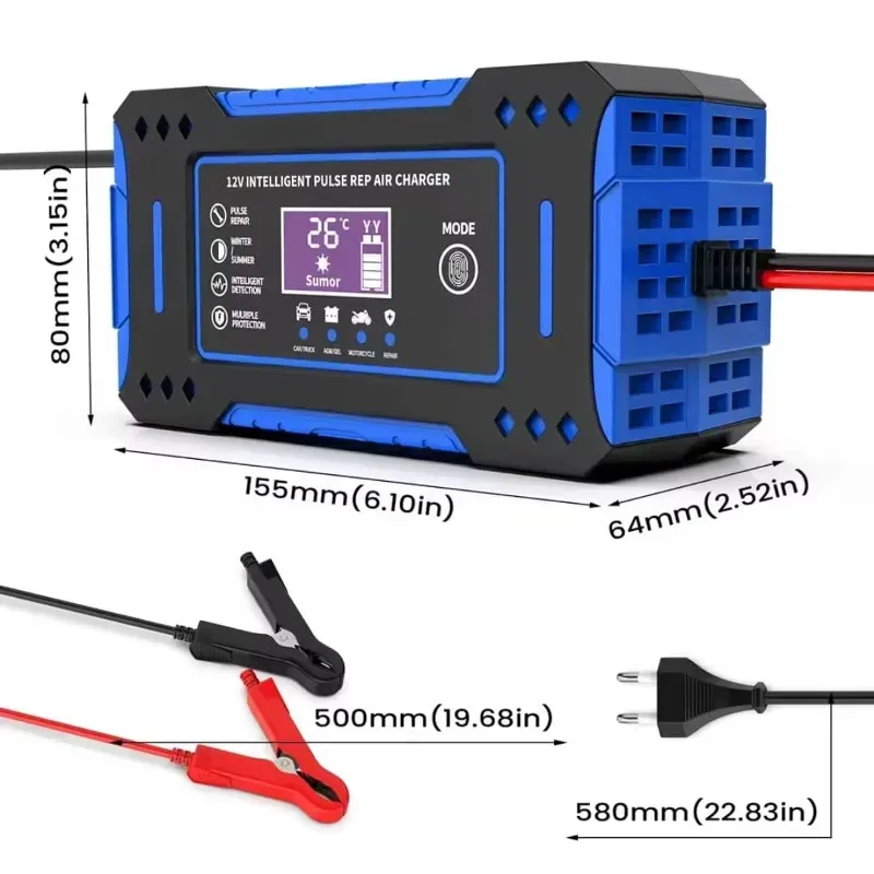 cargador de baterias inteligente 12V 6A 