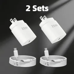 Cargador USB-C rapidos 25w con cable 