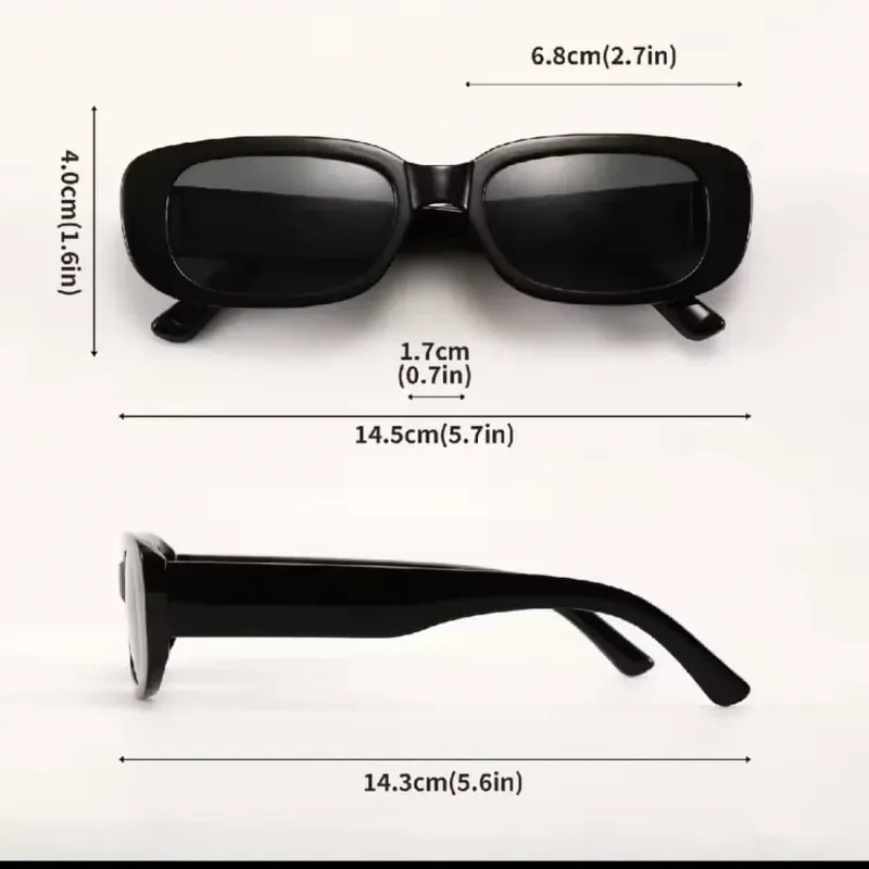 gafas de sol rectangulares negras 