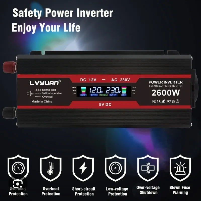 Inversor de Onda sinosoidal pura 1300w (2600w pico)
