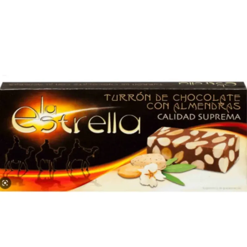 TURRÓN DE CHOCOLATE CON ALMENDRA 