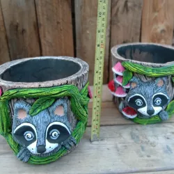Macetas con Mapache