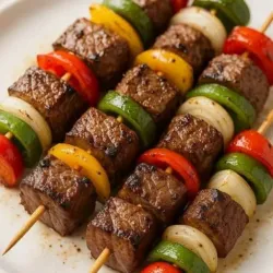 Brochetas de Cerdo con Vegetales