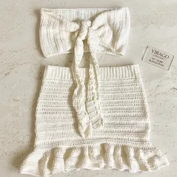 Set “Nube”- Top de lazo y minifalda con volante