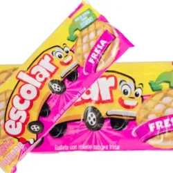 Galletas rellenas Escolares sabor fresa(11 paquetes)