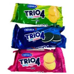 Galletas TRIO4 (12 unidades) sabores: chocolate, fresa y limón