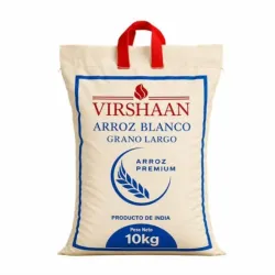 Saco de arroz 1ra calidad 10kg granos blanco largo VIRSHAAN entero ( 22libras)