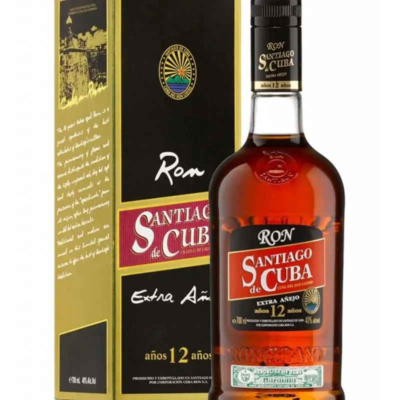 Botella de 1lt RON SANTIAGO  RESERVAR 12 AÑOS 