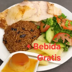 Cena para navidad cerdo asado,Congrí, yuca con mojo y ensalada mixta , postre flande leche, yuna bebida gratis(1 persona ) ver descripción 