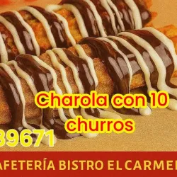 Churros Mania con crema chocolate dulce de leche y leche condensada termopack  con 10 unidades 