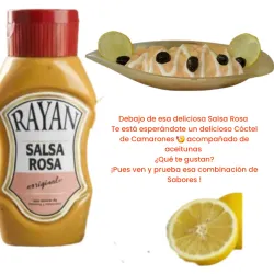 Cóctel de camarones con salsa rosa y aceitunas 