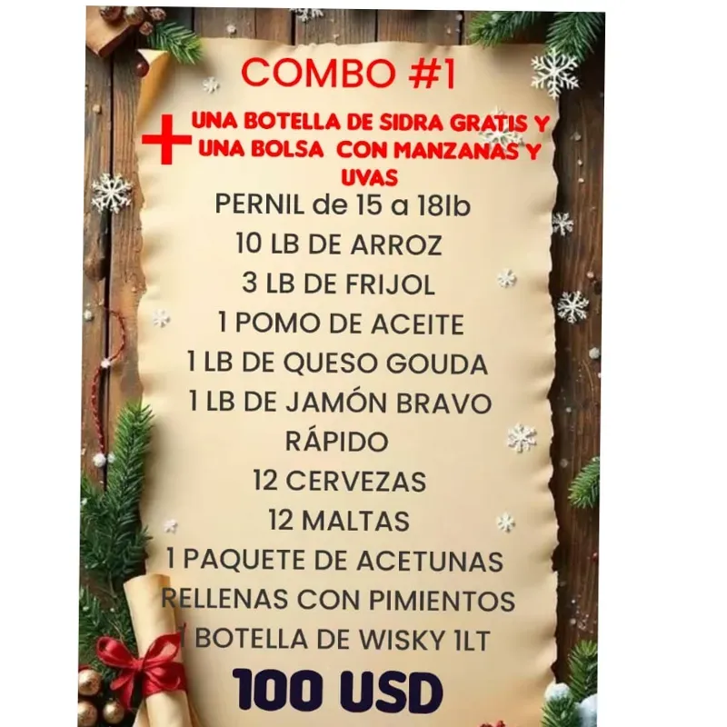 COMBO #1  PARA NAVIDAD Y FIN DE AÑO 