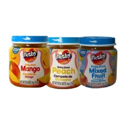 Compotas Fresko 113g Blíster sabores de 3 unidades melocotón  mango  cóctel 