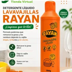 2 Pomos Detergente líquido de limón marca Ryan 300ml