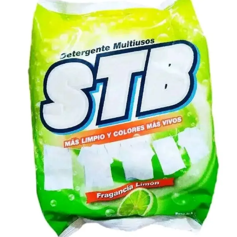 Detergente polvo 1 kg Marca STB Limón y lavanda con blanqueador multiusos