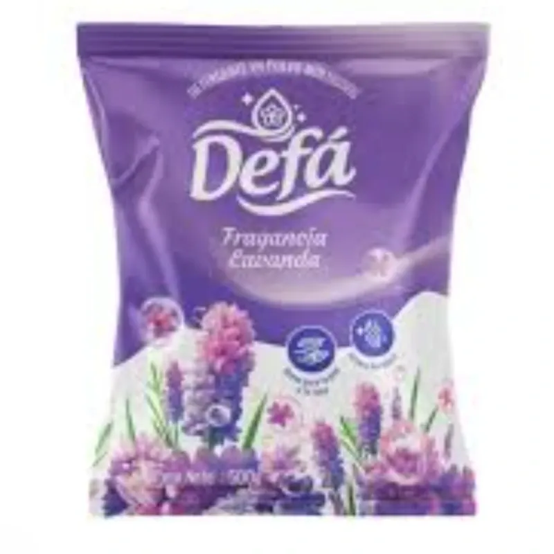 Detergente en polvo Defa 500G lavanda multiusos con blanqueador