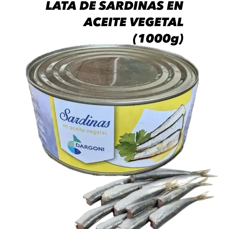 Lata de sardinas en aceite vegetal 1kg  Dargoni 