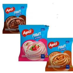 Natilla sobre 40g  de variados sabores fresa, caramelo y chocolate 