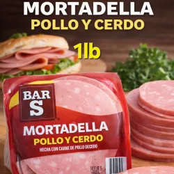 Paquete de mortadella lasqueada 1lb  sabor :  pollo y cerdo