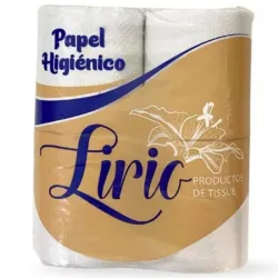 Paquete papel sanitario de 4 rollos marca Lirio 