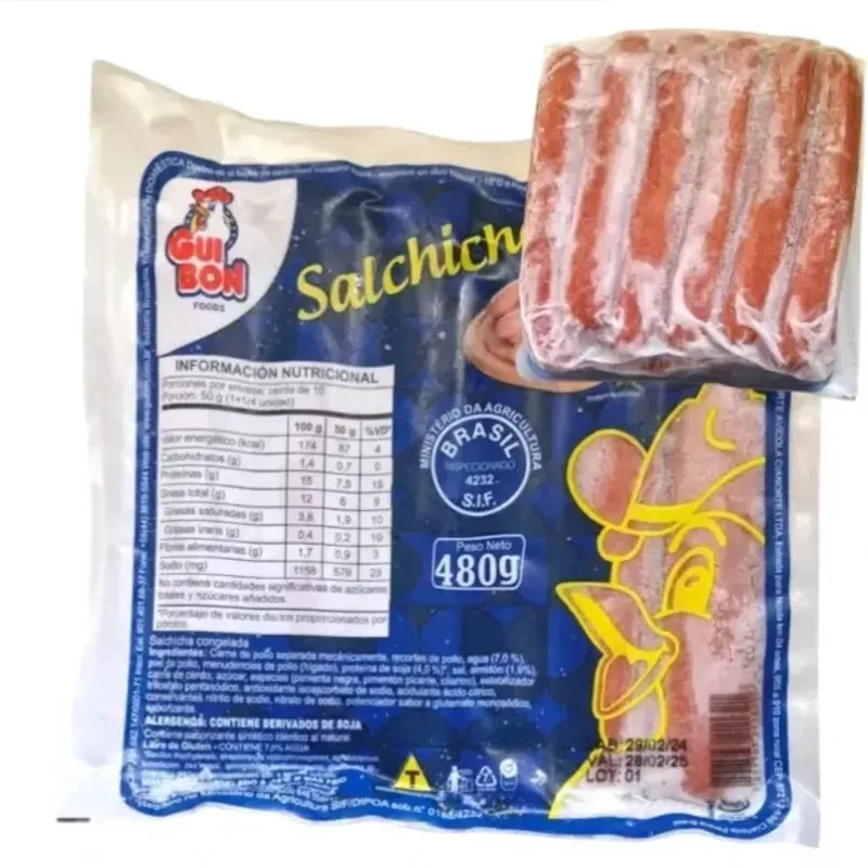 Paquete salchichas de pollo y cerdo 480g (12uds)