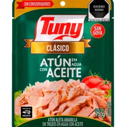 Sobres de atún en  trozos (aceite) 75g Marca Tuny