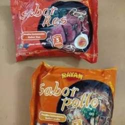 Sopa  instantánea  de fideos  85g Rayan (sabor pollo y res)