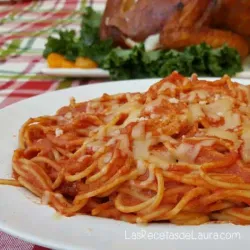 Spaghetti con jamón y queso  El Delicioso