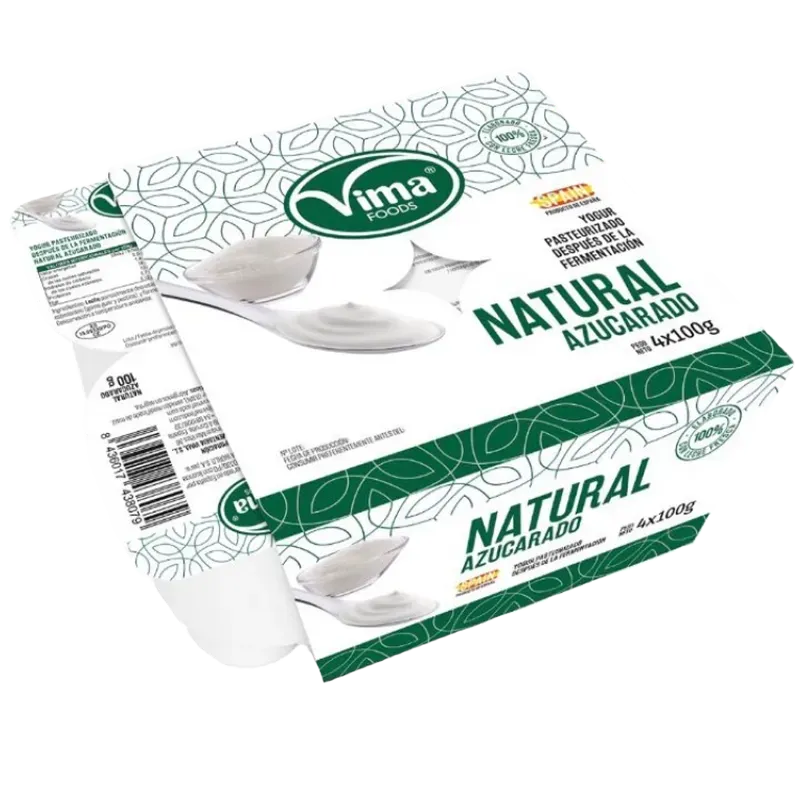 Yogurt natural  y de fresa marca VIMA blíster de 4 uds 