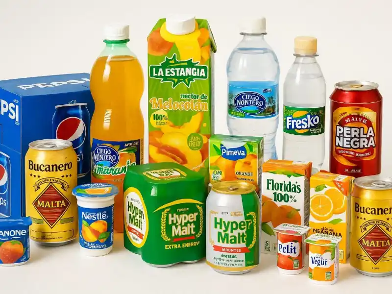 Maltas, jugos, refrescos y agua.