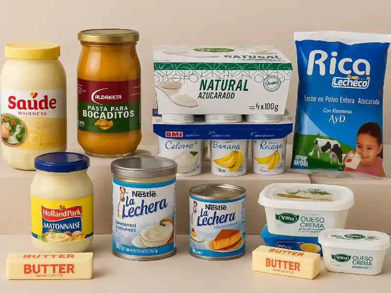 Lácteos, mayonesas, aderezos.