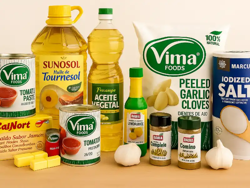 Enlatados, condimentos y aceites.