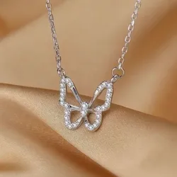 -Cadena de mariposas en plateada.🩶