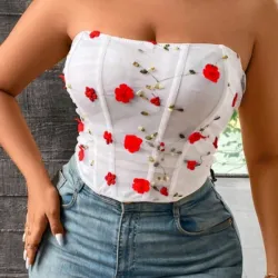 Corset blanco con flores